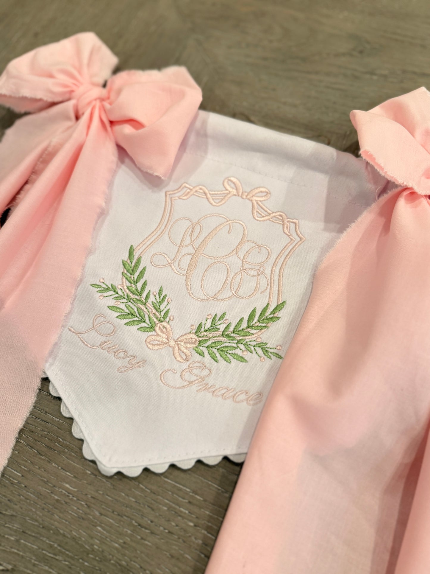 Bow Greenery Baby Banner