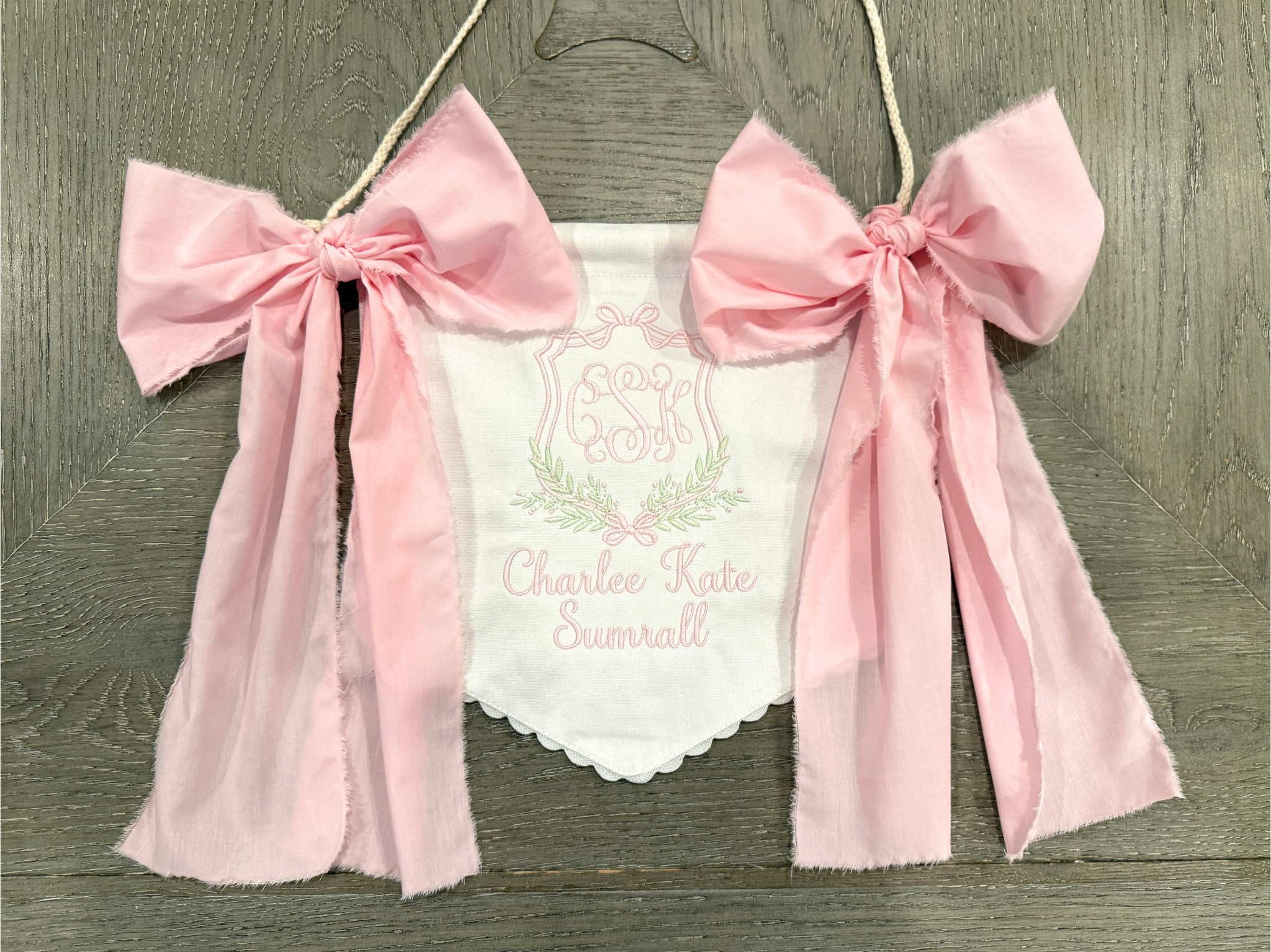 Bow Greenery Baby Banner